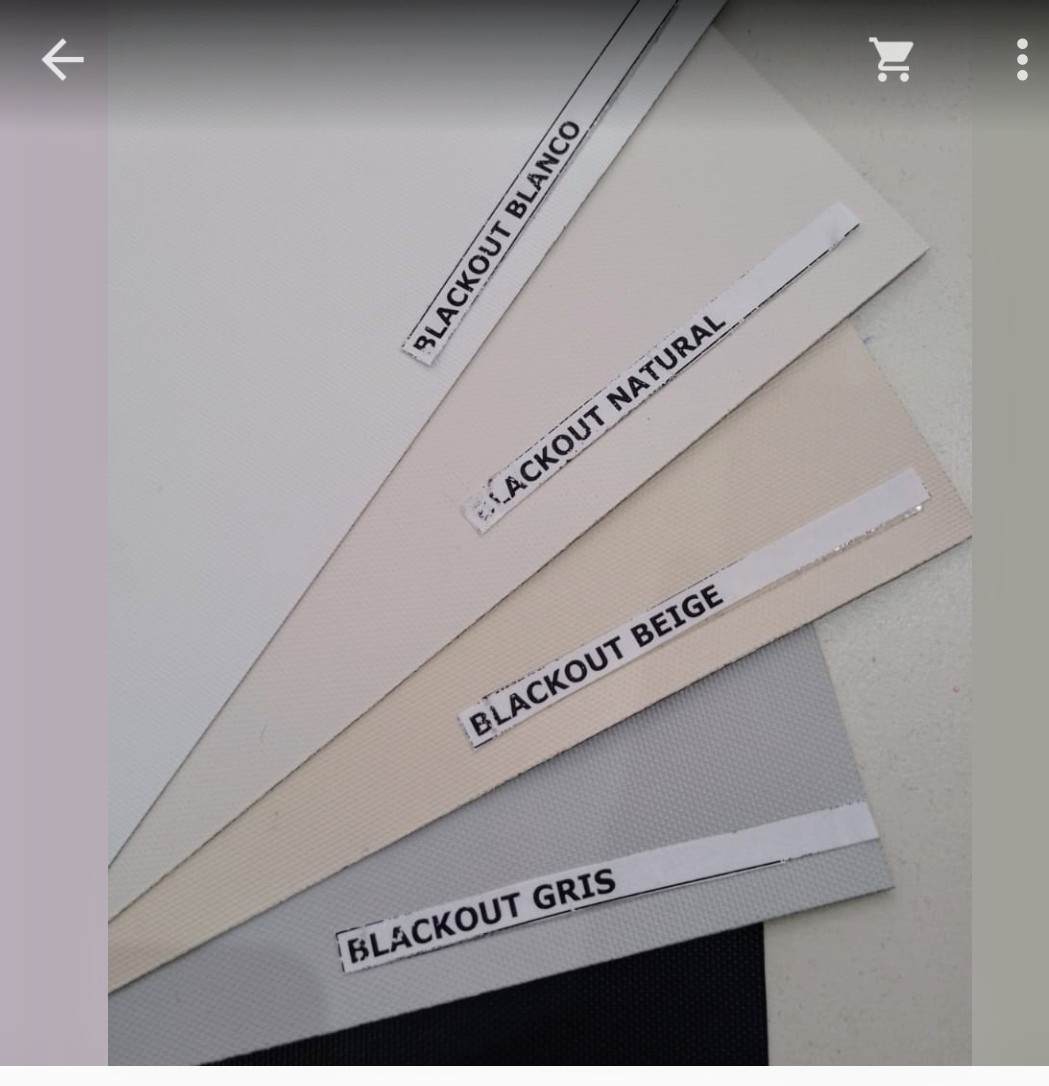 Muestrario de colores para cortinas blackout